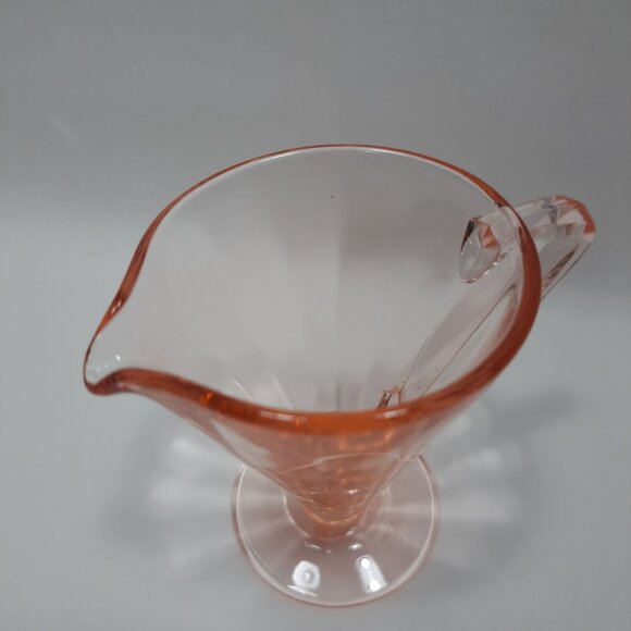 Indiana Glass Pink Depression Creamer Ribbed 30s Vintage 4" tall - Picture 4 of 9
